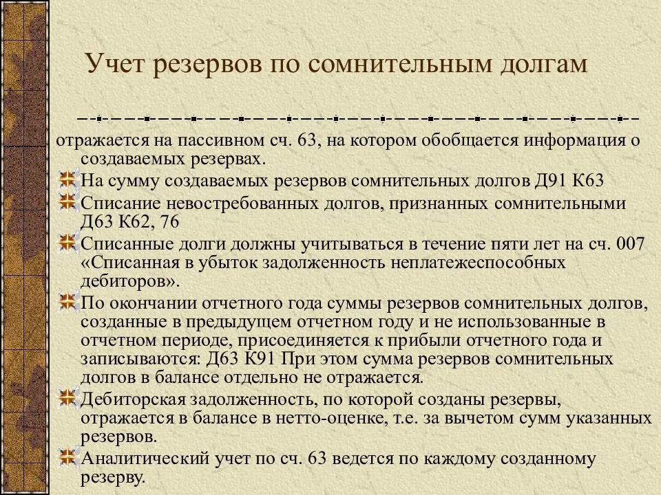 Счет 63 резерв по сомнительным долгам в 2021 и 2021