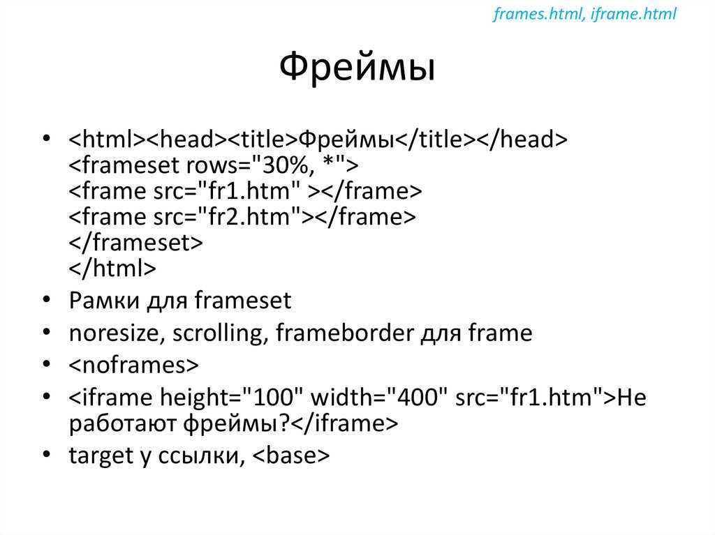 Урок 4. html фреймы и гиперссылки - web-верстка. учебные материалы