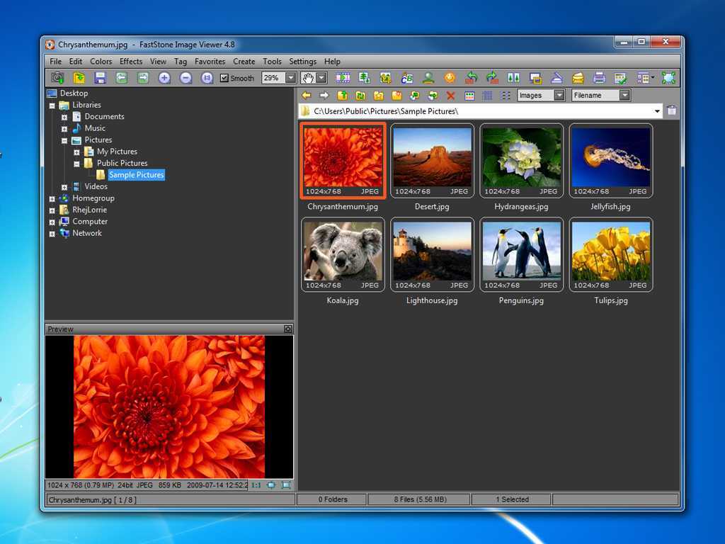Faststone image viewer — просмотрщик и редактор изображений