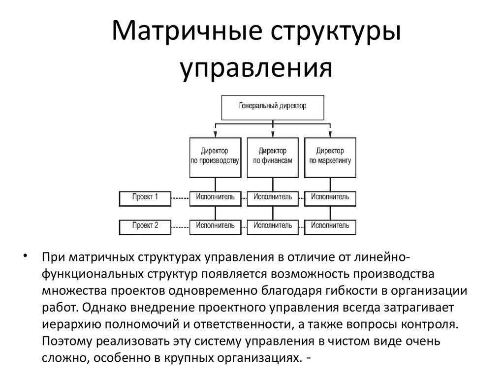 Какая организационная структура применяется для крупных проектов матричная проектная функциональная