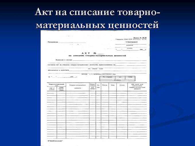 Акт о списании спецодежды на предприятии