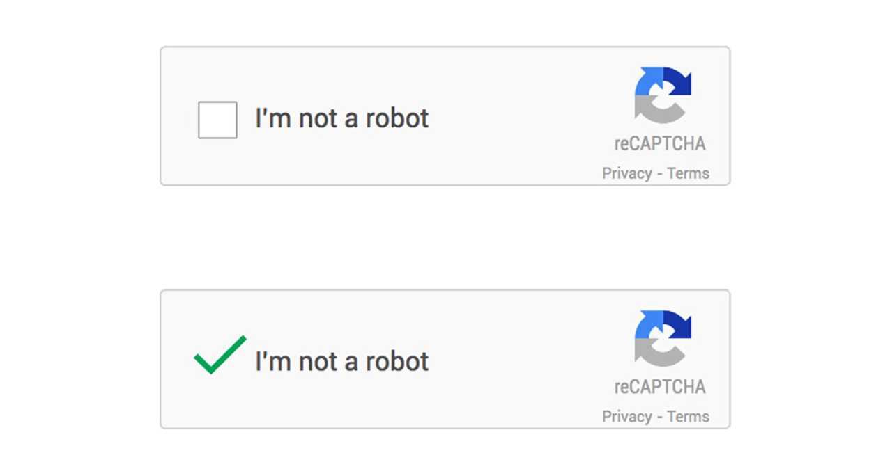Recaptcha — простая капча «я не робот» от google